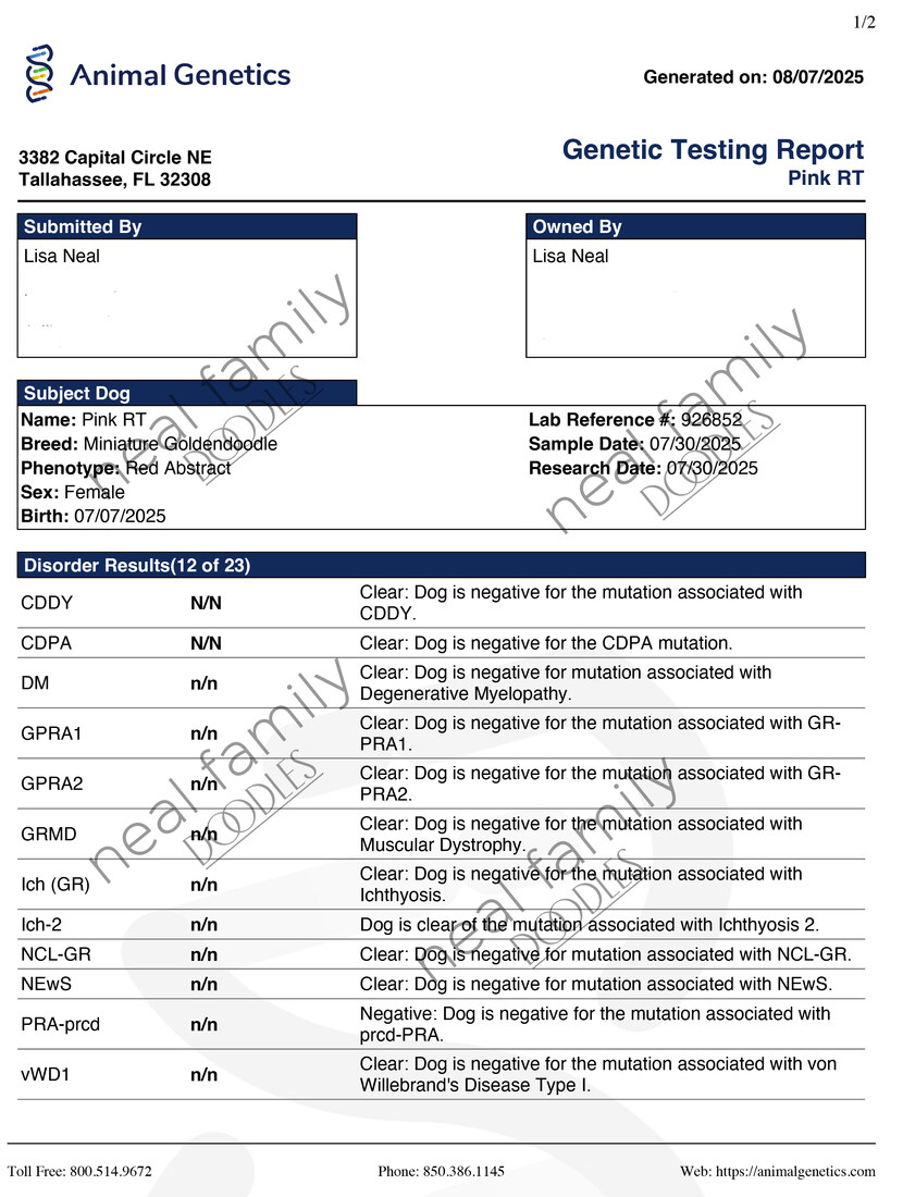 Sparkle AG Report page 1 health